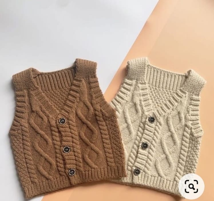 El yapimi bebek yelekleri kaliteli iplik detay